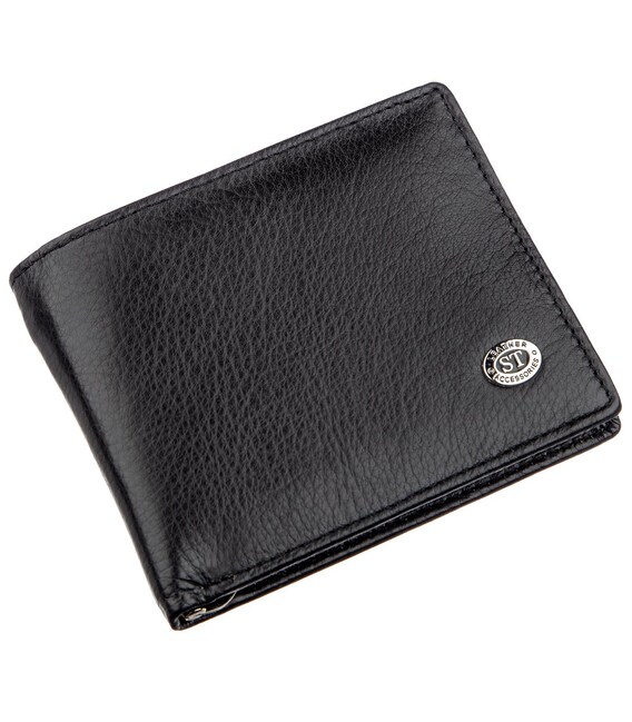 Компактный мужской кошелек с зажимом ST Leather 18837 Черный фото, картинка, изображение