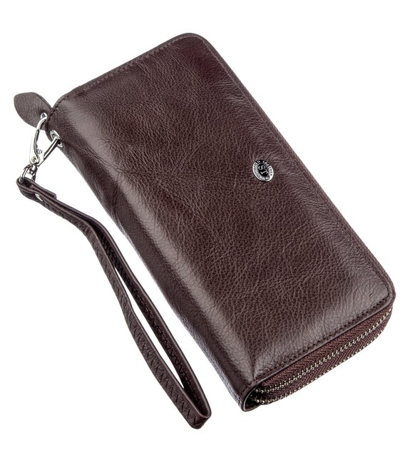 Женский клатч с ремешком на запястье ST Leather 18867 Коричневый фото, картинка, изображение