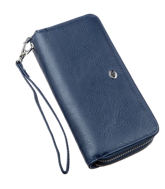 Интересный женский клатч с ремешком ST Leather 18869 Синий фото, картинка, изображение