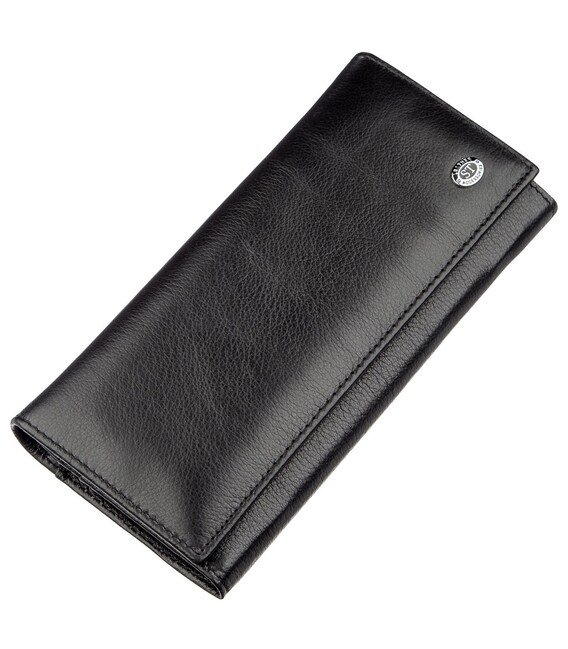 Практичный женский кошелек на магнитах ST Leather 18870 Черный фото, картинка, изображение