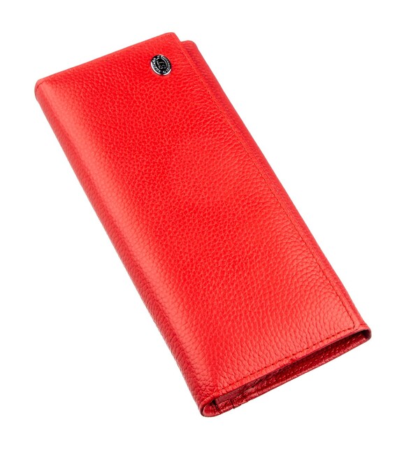 Яркий женский кошелек на кнопке ST Leather 18897 Красный фото, картинка, изображение