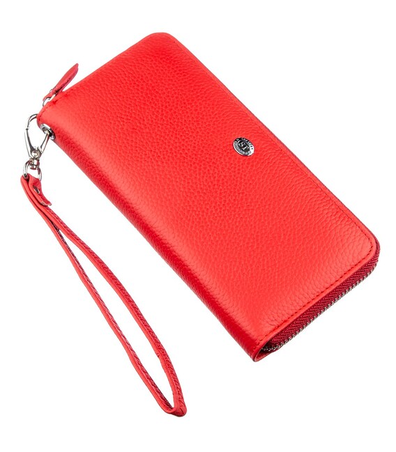 Жіночий шкіряний клатч для карток купюр та документів ST Leather 18931 Червоний картинка, зображення, фото