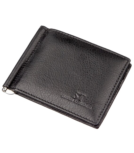 Чоловічий затискач для грошей на магніті ST Leather 18945 Чорний картинка, зображення, фото