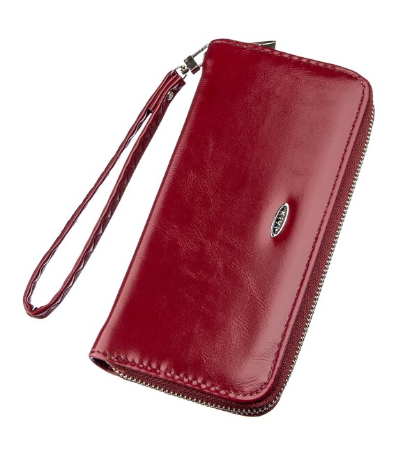 Гаманець жіночий на одну блискавку з екокожі гладкий KIVI 19035 Бордовий картинка, зображення, фото