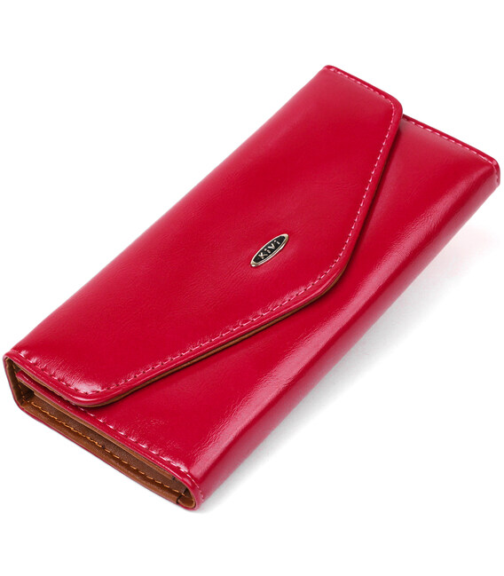 Кошелек женский из гладкой экокожи KIVI 19071 Малиновый фото, картинка, изображение