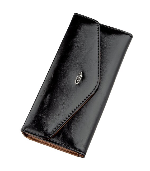 Кошелек женский из гладкой экокожи KIVI 19073 Черный фото, картинка, изображение