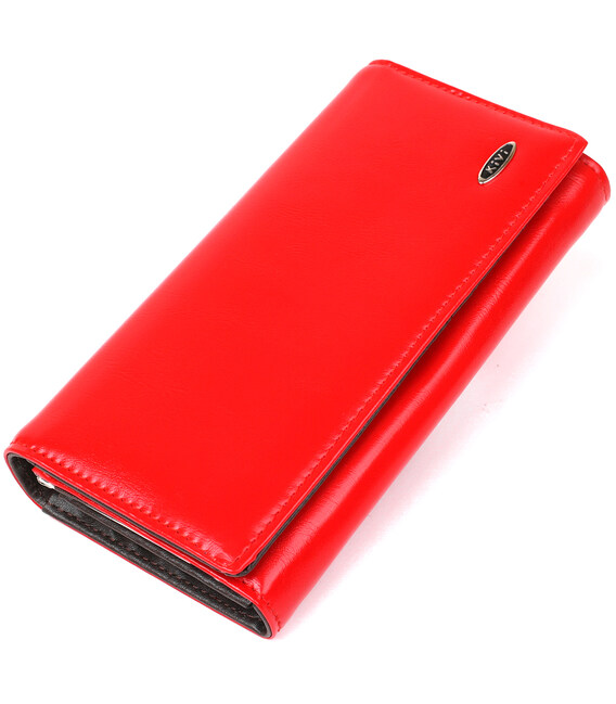Кошелек женский из гладкой экокожи KIVI 19075 Красный фото, картинка, изображение