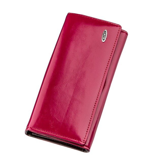 Кошелек женский из экокожи гладкий KIVI 19078 Малиновый фото, картинка, изображение