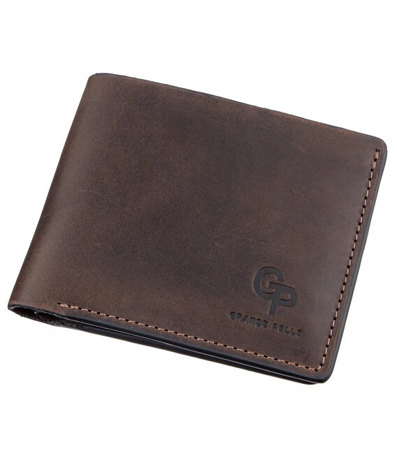 Классическое портмоне унисекс на магните GRANDE PELLE 11208 Коричневое фото, картинка, изображение