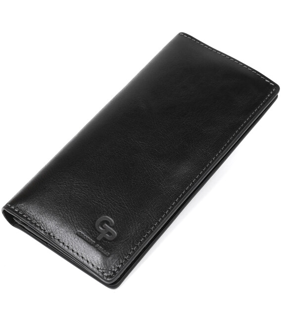 Вертикальный бумажник унисекс на магните GRANDE PELLE 11212 Черный фото, картинка, изображение