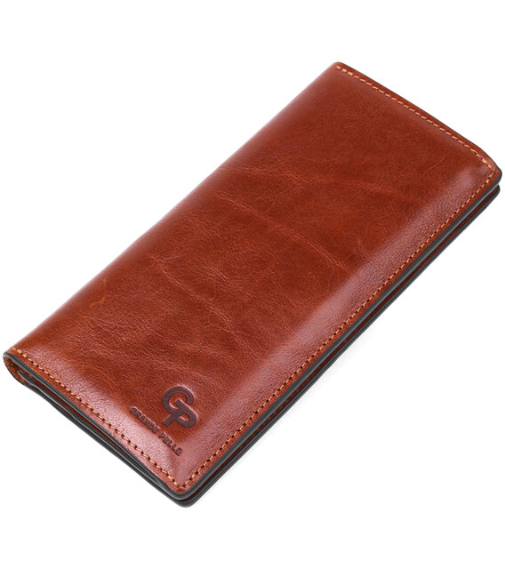 Кожаный вертикальный купюрник GRANDE PELLE 11213 Коричневый фото, картинка, изображение