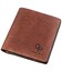Компактное портмоне унисекс с накладной монетницей GRANDE PELLE 11238 Коричневое фото, картинка, изображение