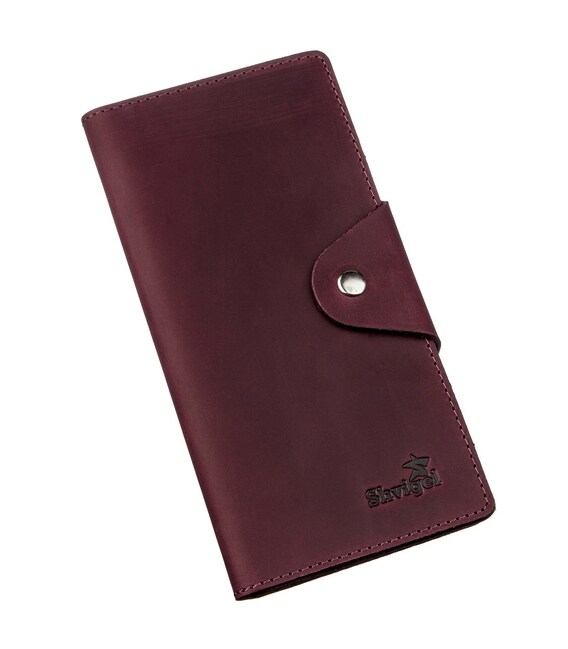 Бумажник женский из винтажной кожи SHVIGEL 16166 Бордовый фото, картинка, изображение