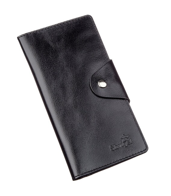Бумажник мужской вертикальный из кожи алькор на кнопках SHVIGEL 16177 Черный фото, картинка, изображение