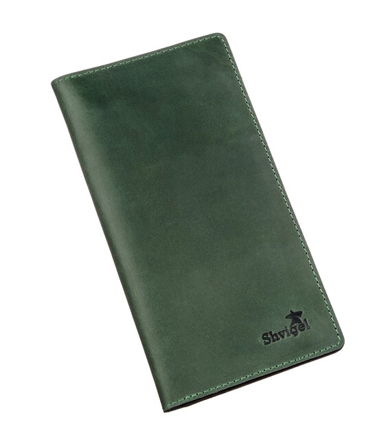 Бумажник унисекс вертикальный Crazy horse SHVIGEL 16197 Зеленый фото, картинка, изображение