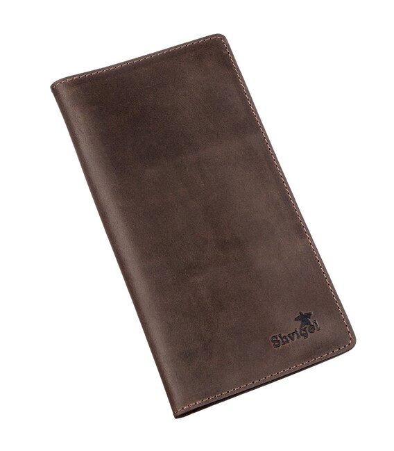 Бумажник мужской вертикальный матовый SHVIGEL 16198 Коричневый фото, картинка, изображение