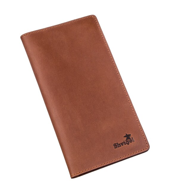 Бумажник мужской вертикальный матовый SHVIGEL 16199 Рыжий фото, картинка, изображение