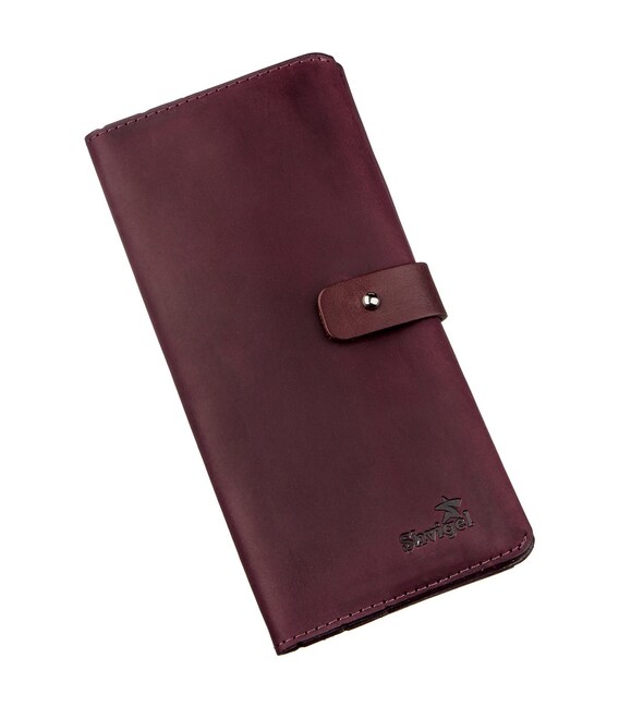 Бумажник женский из винтажной кожи SHVIGEL 16205 Бордовый фото, картинка, изображение
