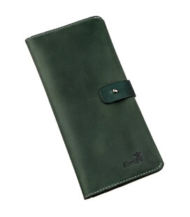 Бумажник из винтажной кожи SHVIGEL 16206 Зеленый фото, картинка, изображение
