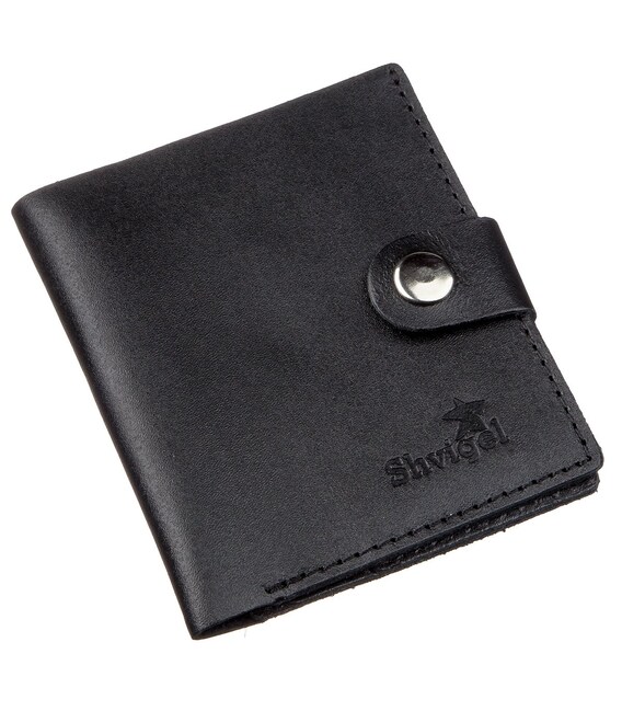 Портмоне вертикальное мужское кожаное SHVIGEL 16225 Черное фото, картинка, изображение