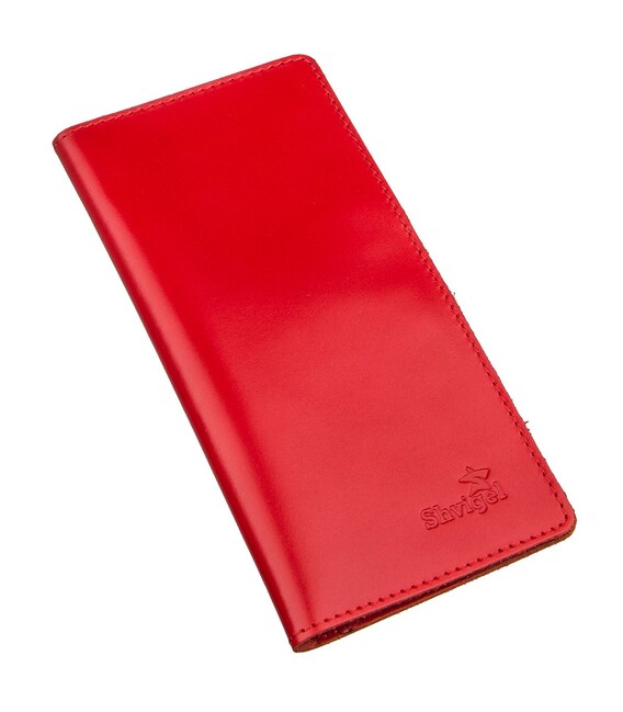 Вертикальное портмоне SHVIGEL 13990 Красное фото, картинка, изображение