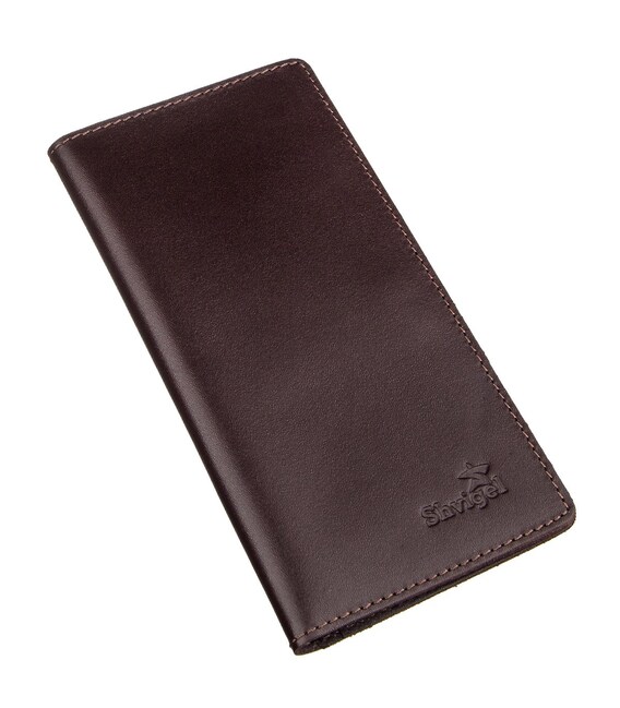 Вертикальное портмоне SHVIGEL 13992 Коричневое фото, картинка, изображение