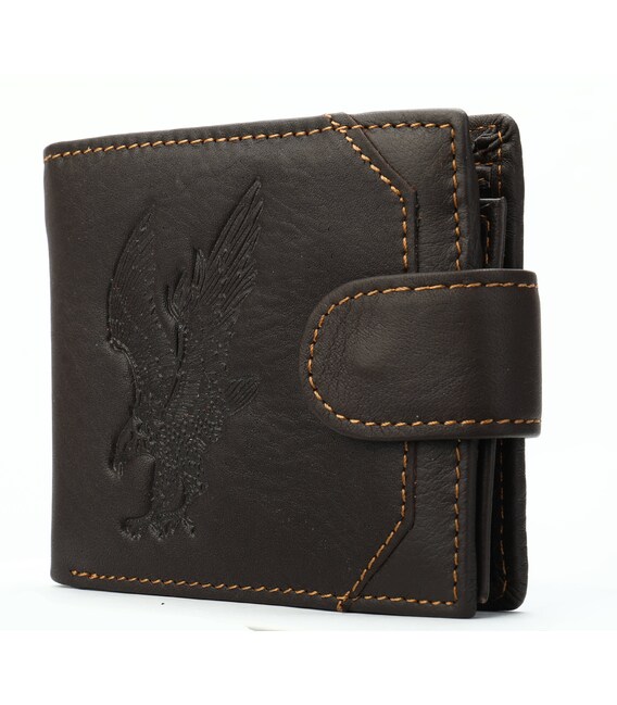 Портмоне мужское с орлом 20231 Vintage Коричневое фото, картинка, изображение