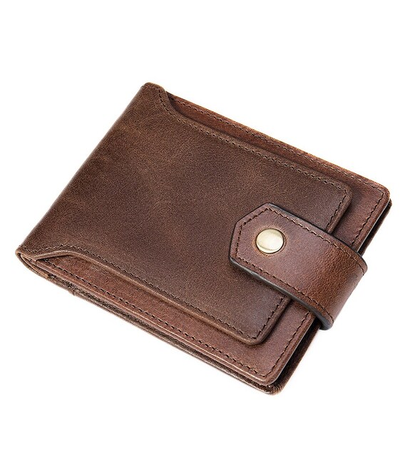 Портмоне в два сложения на кнопке 20241 Vintage Коричневое фото, картинка, изображение