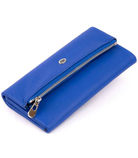 Клатч конверт с карманом для мобильного кожаный женский ST Leather 19268 Синий фото, картинка, изображение