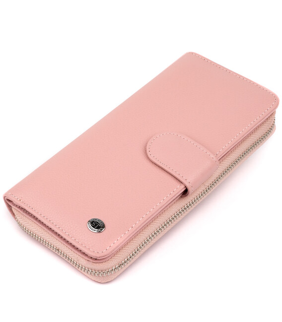 Вертикальный вместительный кошелек из кожи женский ST Leather 19303 Розовый фото, картинка, изображение