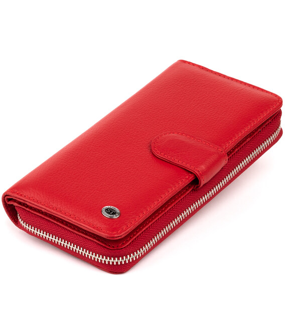 Вертикальный вместительный кошелек из кожи женский ST Leather 19306 Красный фото, картинка, изображение