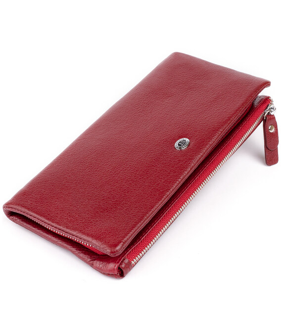 Кошелек-клатч из кожи с карманом для мобильного ST Leather 19311 Бордовый фото, картинка, изображение