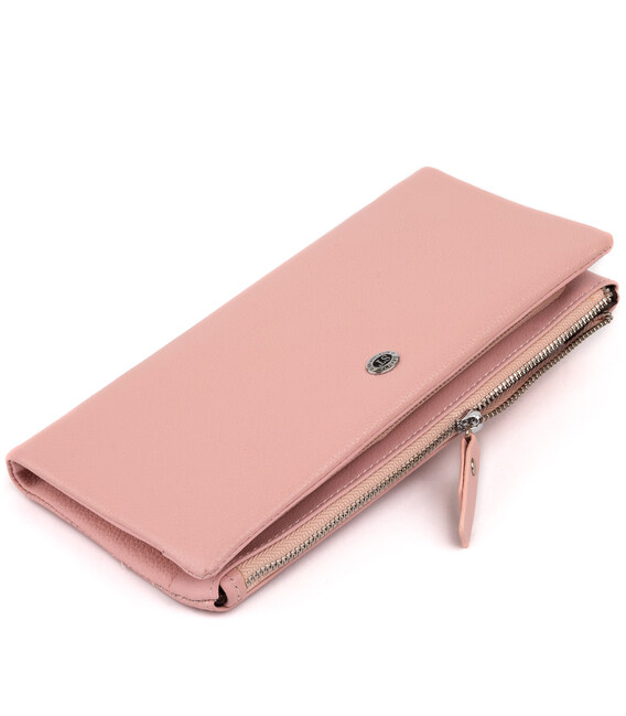Кошелек-клатч из кожи с карманом для мобильного ST Leather 19313 Розовый фото, картинка, изображение