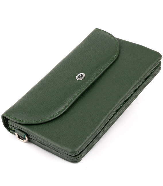 Клатч зі шкіри жіночий ST Leather 19320 Зелений картинка, зображення, фото