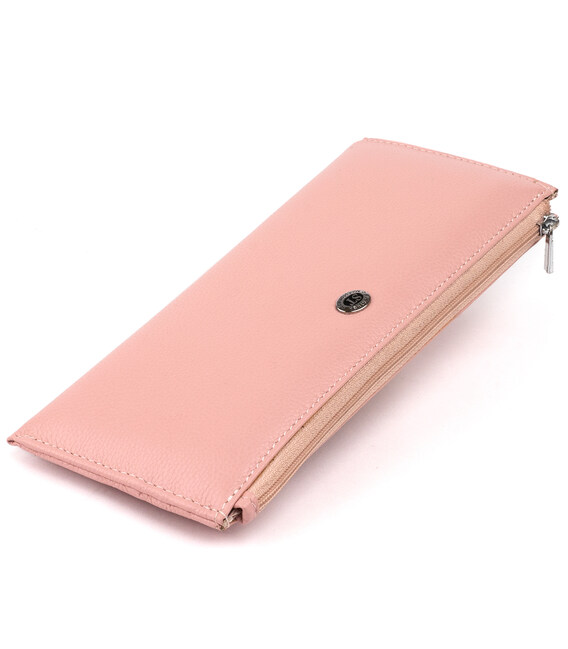 Горизонтальный тонкий кошелек из кожи женский ST Leather 19325 Розовый фото, картинка, изображение