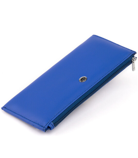 Горизонтальный тонкий кошелек из кожи унисекс ST Leather 19329 Синий фото, картинка, изображение