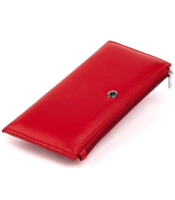 Горизонтальный тонкий кошелек из кожи женский ST Leather 19330 Красный фото, картинка, изображение
