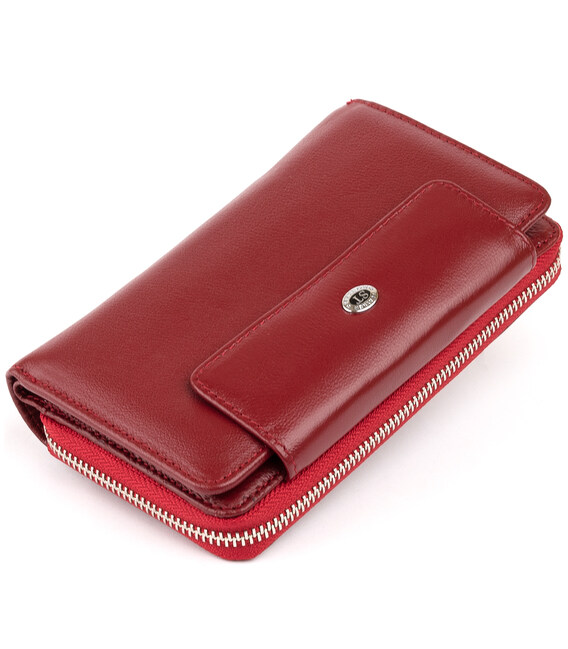 Кошелек из кожи на защелке ST Leather 19341 Бордовый фото, картинка, изображение