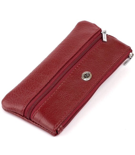 Ключница-кошелек с кармашком женская ST Leather 19352 Бордовая картинка, зображення, фото