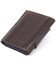 Портмоне вертикальное с хлястиком на магните на одно отделение GRANDE PELLE 11305 Коричневое фото, картинка, изображение