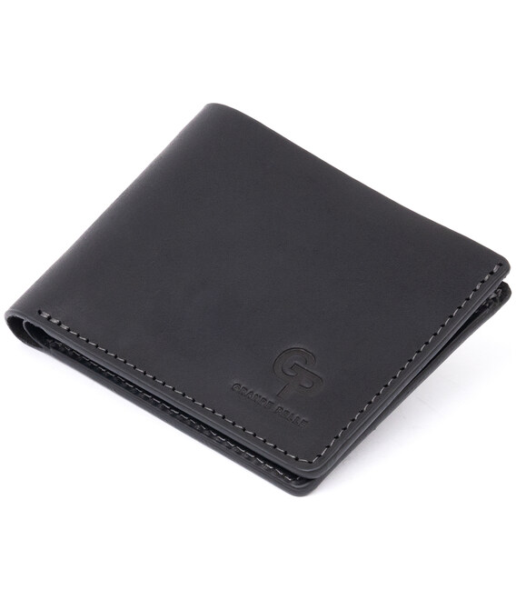 Портмоне на одно отделение в матовой коже GRANDE PELLE 11309 Черное фото, картинка, изображение