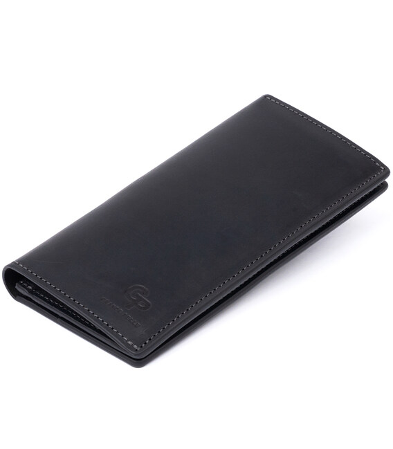 Вертикальный бумажник матовый на магнитной кнопке GRANDE PELLE 11313 Черный фото, картинка, изображение