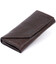 Горизонтальный клатч глянцевый на магните GRANDE PELLE 11317 Шоколадный фото, картинка, изображение