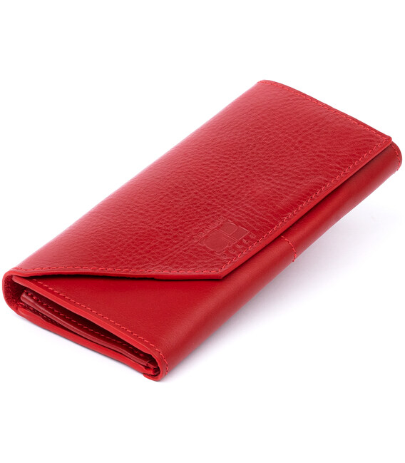 Горизонтальный клатч глянцевый на магните GRANDE PELLE 11318 Красный фото, картинка, изображение