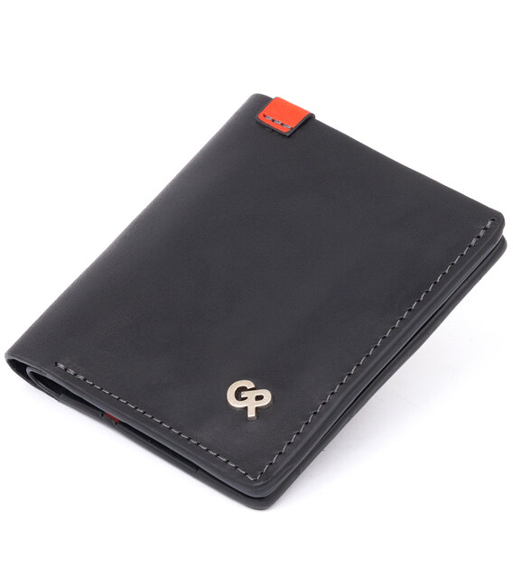 Функциональное тонкое портмоне GRANDE PELLE 11326 Черное фото, картинка, изображение