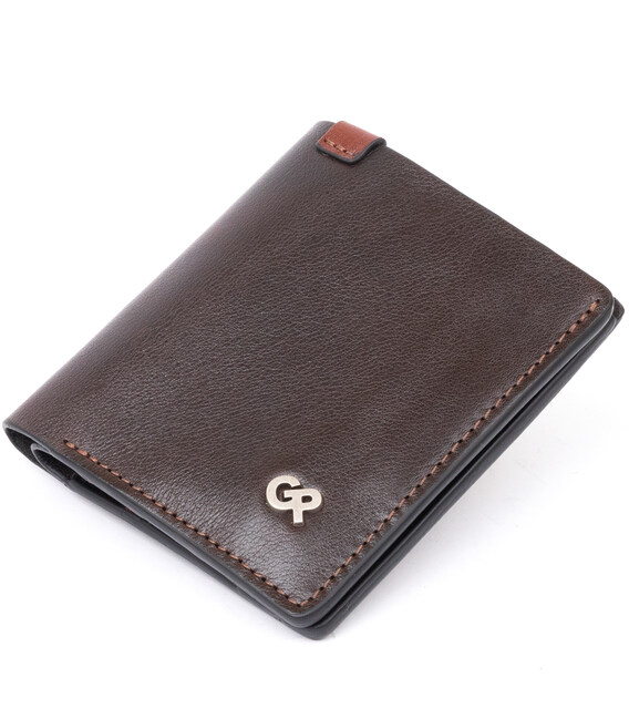 Вертикальное портмоне-кредитница комби в гладкой коже GRANDE PELLE 11328 Коричневое фото, картинка, изображение