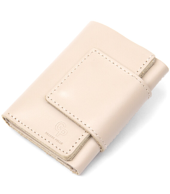 Небольшое портмоне унисекс GRANDE PELLE 11465 Бежевый фото, картинка, изображение