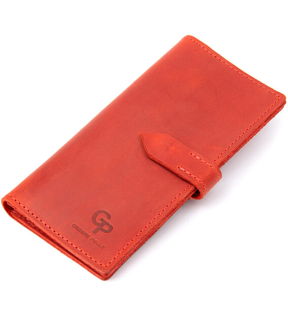 Кожаное винтажное женское портмоне GRANDE PELLE 11470 Красный фото, картинка, изображение