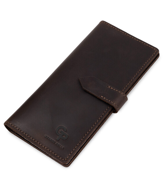 Кожаное мужское матовое портмоне GRANDE PELLE 11515 Коричневый фото, картинка, изображение