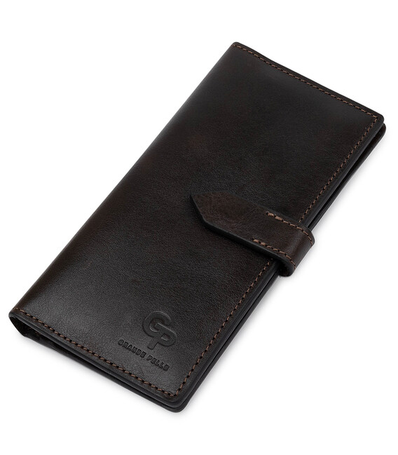 Кожаное мужское глянцевое портмоне GRANDE PELLE 11517 Коричневый фото, картинка, изображение
